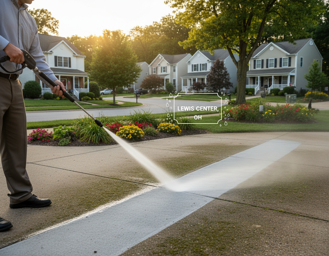 Pressure Washing Near Me In Lewis Center OH: Cleaning Concrete Edging And Curbs